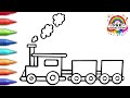 Train Drawing For Kids | Train Drawing With Colour | Train Drawing Easy | Colour Drawing For Kids