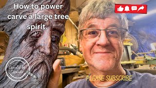 Power Carving a Tree Spirit. Super easy.