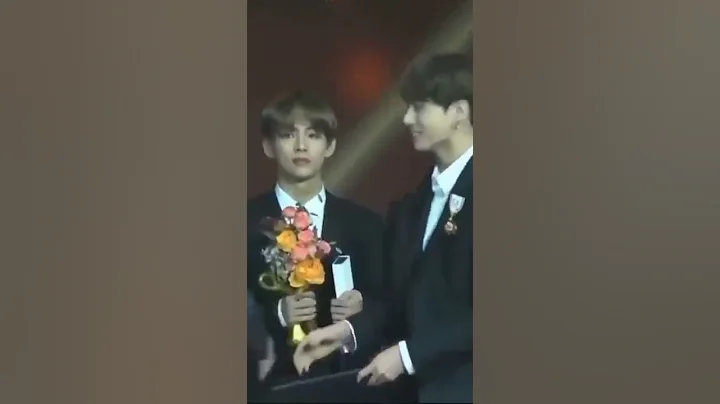 Namjoon's proud smile when jungkook receives his award #namjoon #rm #jk #jungkook #bts