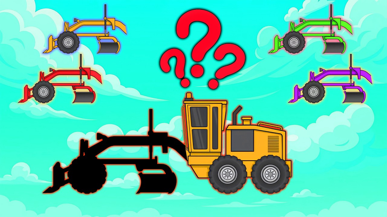 Guess the Construction Vehicle! 🚜❓ | Can You Match the Hidden Grader? | Vehicle Puzzle Challenge