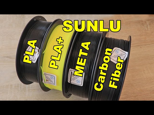 Carbon Fiber PLA vs META-PLA vs PLA+ vs PLA by Sunlu 