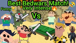 Shinchan Vs Cheetah In Bedwars Rematch Best Bedwars Match Ever Gone Very Intense Funny