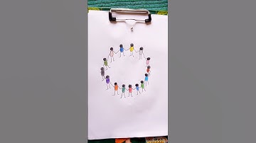 Unity is Strength 🤝 | Friendship Circle Drawing | Simple Art for Kids #Unity Drawing #art #YtShorts