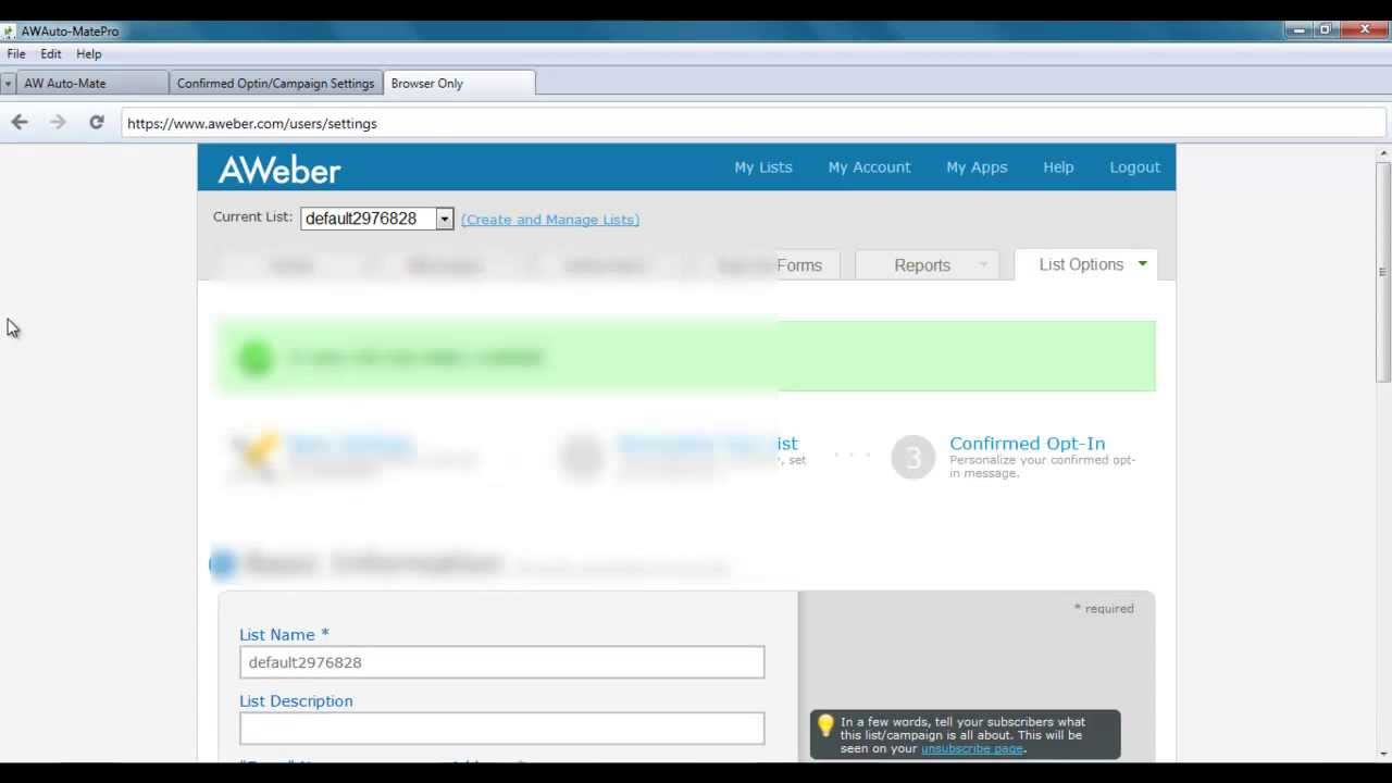 AW Auto-Mate List Creation Function