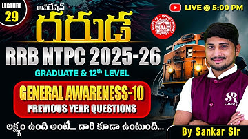 RRB NTPC GA Class 2025 | RRB NTPC GA 2025 | RRB NTPC Previous Year Questions | Shankar Sir