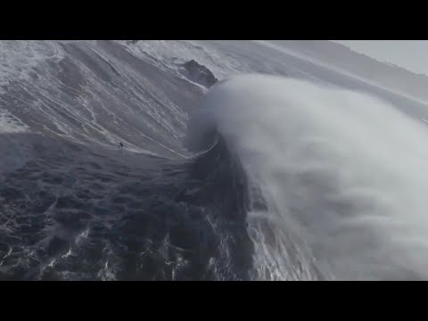 Surfer Gets Swallowed By HUGE WAVE // Caught On Camera