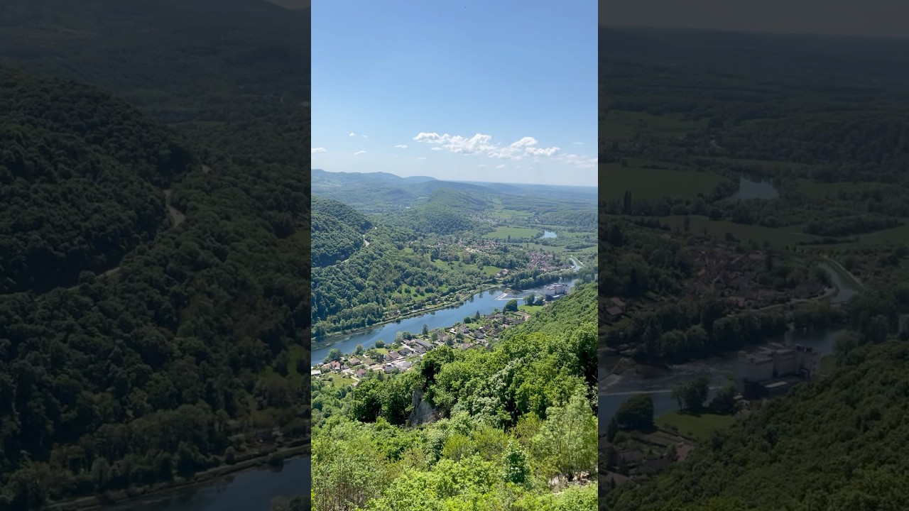 A green valley along the Doubs river besancon franche Comte 