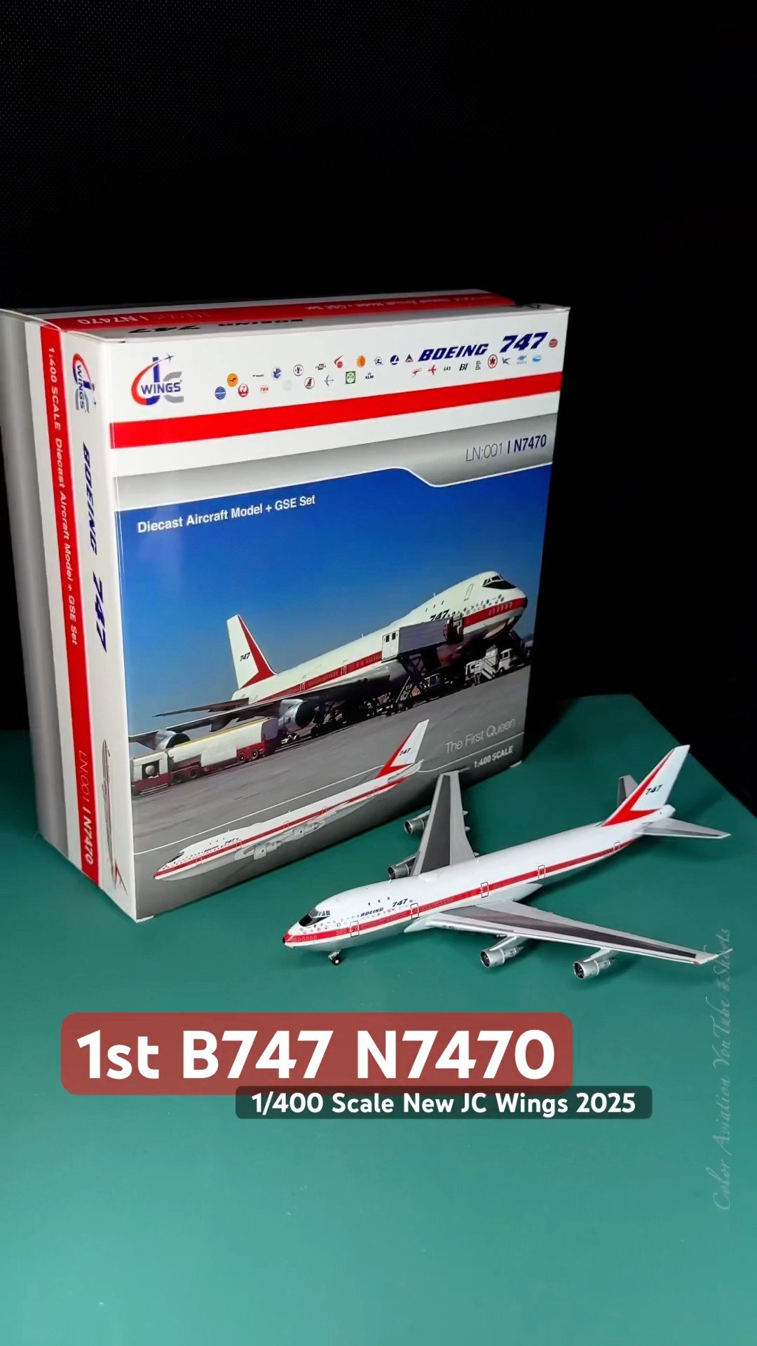 JC Wings New 1/400 Scale First Boeing 747-100 N7470 City of