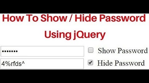 How to show and hide password using jquery 1.9.1