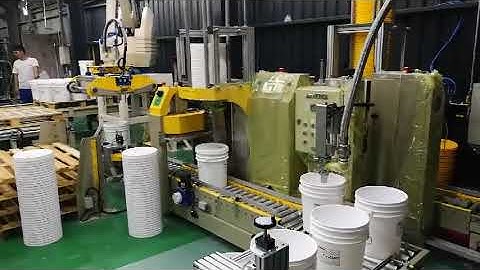 Pail filling capping machine and Robot Palletizer automatic line -1