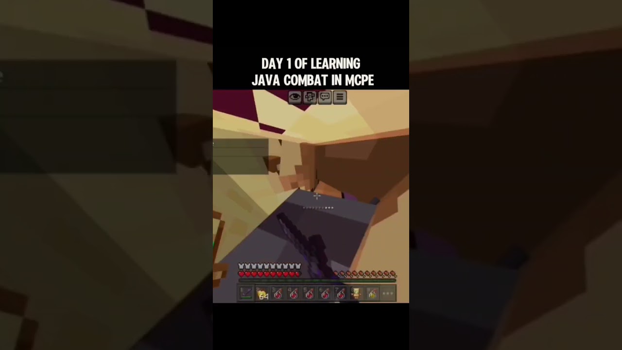 day 1 of learning java combat in mcpe 