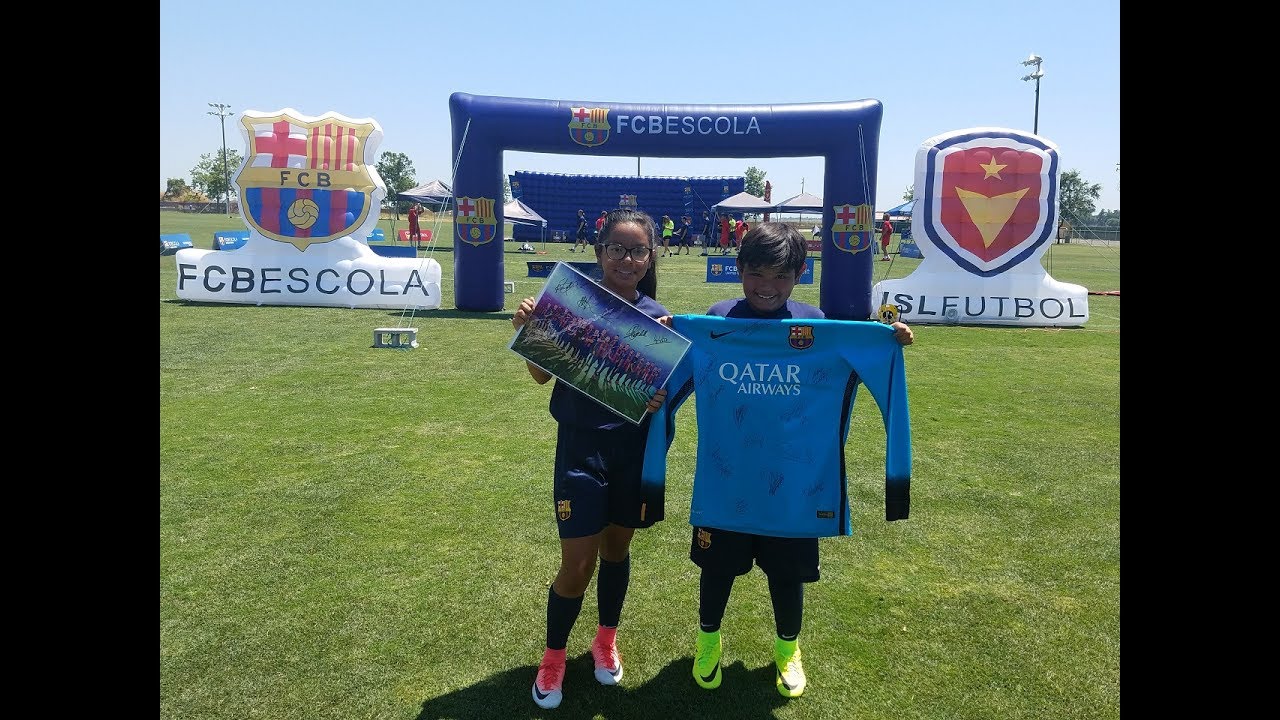 FC Barcelona Soccer Camp 2017 - Criston Ammons wins player signed jersey!