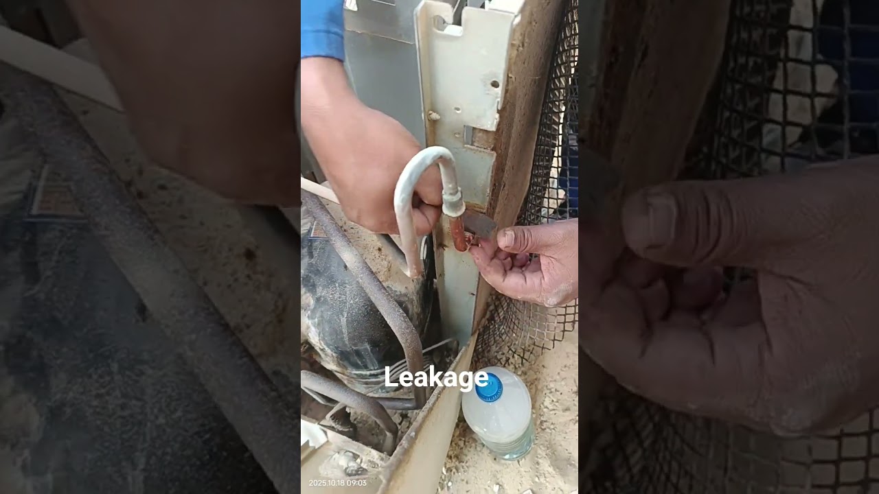 Ac leakage # Copper pipe brezzing # Split Ac