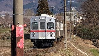 弘南鉄道大鰐線7000形7034F+7033Fワンマン普通中央弘前行き17レ　撮影日:2023/04/02