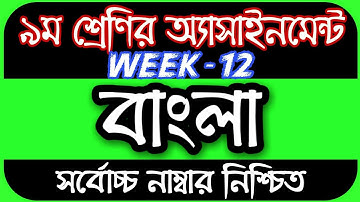 Class 9 Assignment 12th Week || Assignment Class 9 12th Week || Class 9 Bangla Assignment 12th Week
