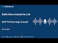 Balkrishna industries ltd q4 fy202324 earnings conference call