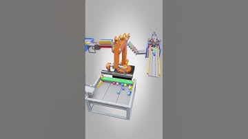 Awesome Robot arm Machine simulation #marblerun #blender