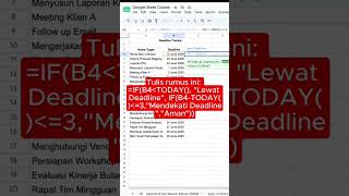 Cara Bikin Reminder Deadline Otomatis di Google Sheets pakai IF & TODAY()
