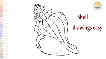 Shell drawing easy | Outline drawing tutorial | How to draw A Conch shell step by step | #artjanag