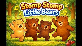 Stomp Stomp Little Bears 🐻 | Fun Action Song for Kids | Dancing Bear Cub Song | Cozy Cub Rhymes