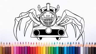 Menggambar dan Mewarnai Choo Choo Charles Game Horror  - Choo Choo Charles Train Drawing screenshot 4