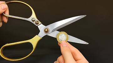 Scissors SHARP as a RAZOR with Just One Coin. No Tools, No Hassle!