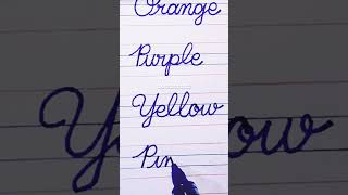 Colors Name in Cursive Handwriting || Cursive Writing Tutorial Part 8 #art #satisfying