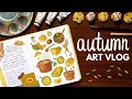 🍁 creating a cohesive sketchbook spread 🍁 //  (this one's for the foodies) / cozy autumn art vlog