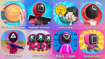 Survival K Challenge, Redlight Survivor, Comics 456, Squid Game Challenge, Squid Game 3D, Quick Game