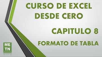 Curso de Excel Basico Capitulo 8 | Formato de Tabla