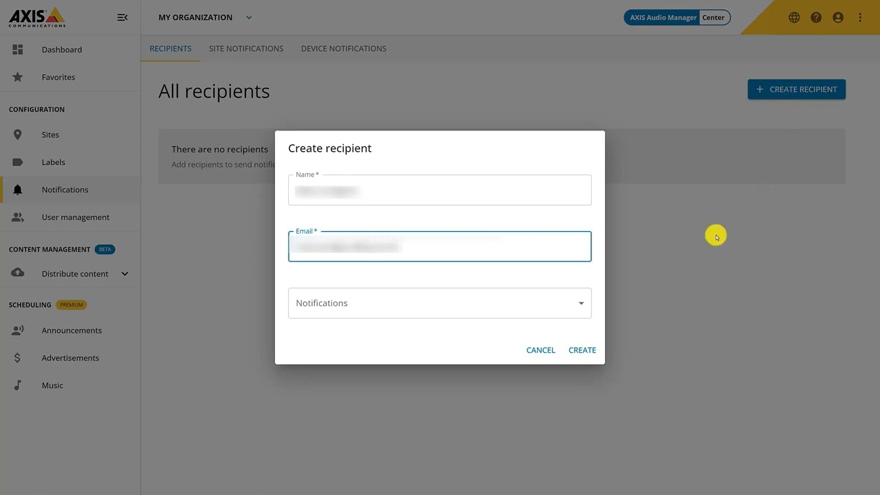 Set up a system in AXIS Audio Manager Center