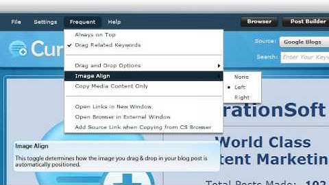 CurationSoft.com - Frequent - Settings and Options V2