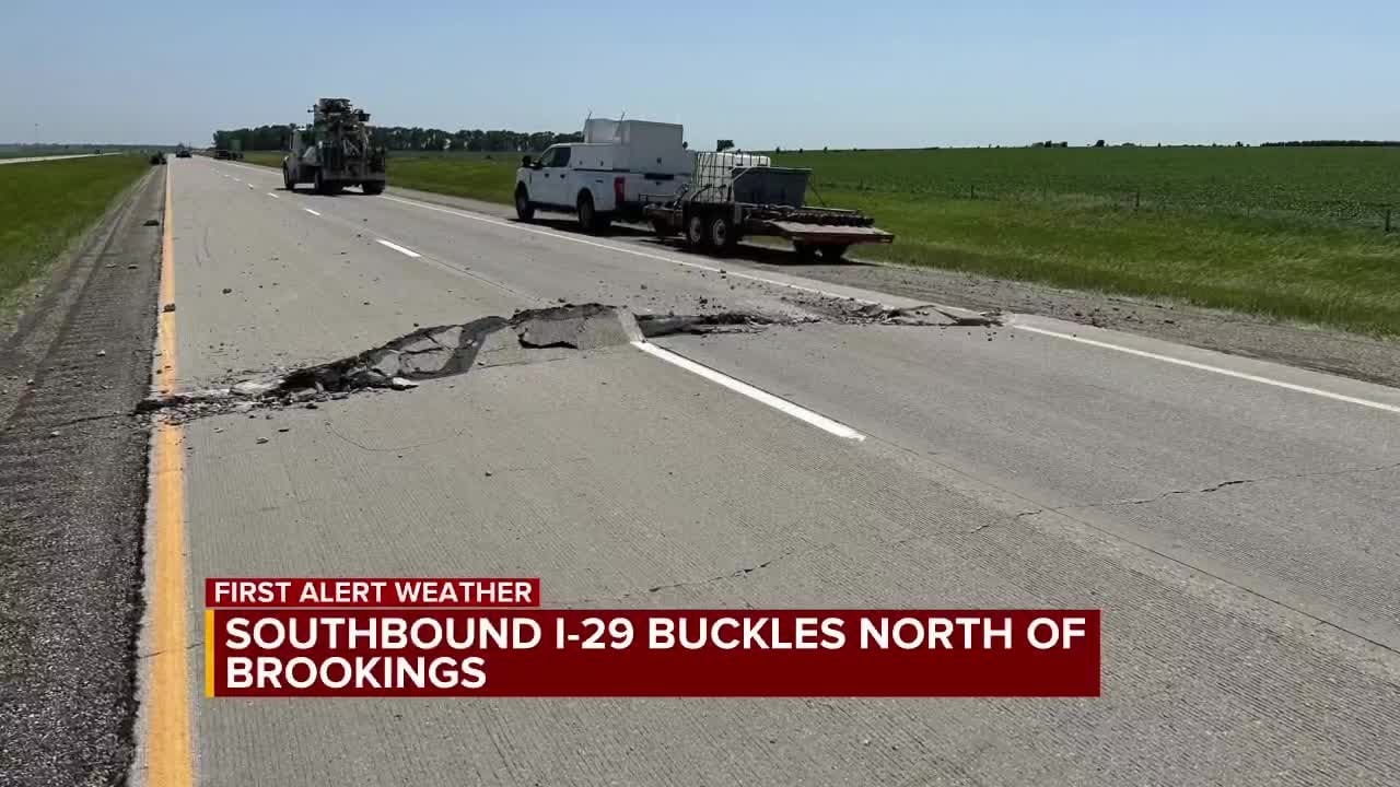 Extreme heat causes buckling roads on I-29 near Brookings