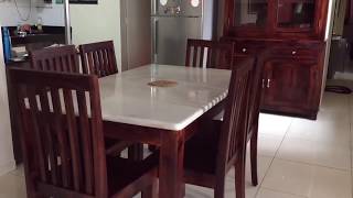 Wooden dining table with marble top - Rightwood
