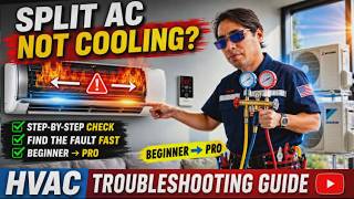 🔥 Split AC Not Cooling? Complete Troubleshooting Guide Step by Step #ACTroubleshooting .