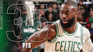 Jaylen Brown drops 12th 35-PT game of the season to take down LaMelo & the Hornets ☘️ | NBA on ESPN