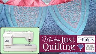No Talking, Just Domestic Machine Quilting: Ruler Arcs, Petals, &amp; Free Motion Swirls