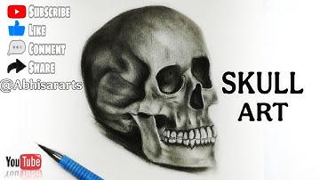How to draw a skull with charcoal 💀 ।। Drawing tutorial 