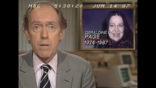 Geraldine Page:  News Report of Her Death - June 13, 1987