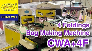 4 Foldings Plastic Bag Making Machine for Bottom Sealing Bag or Table Cover | CHAO WEI: CWA+4F-SV