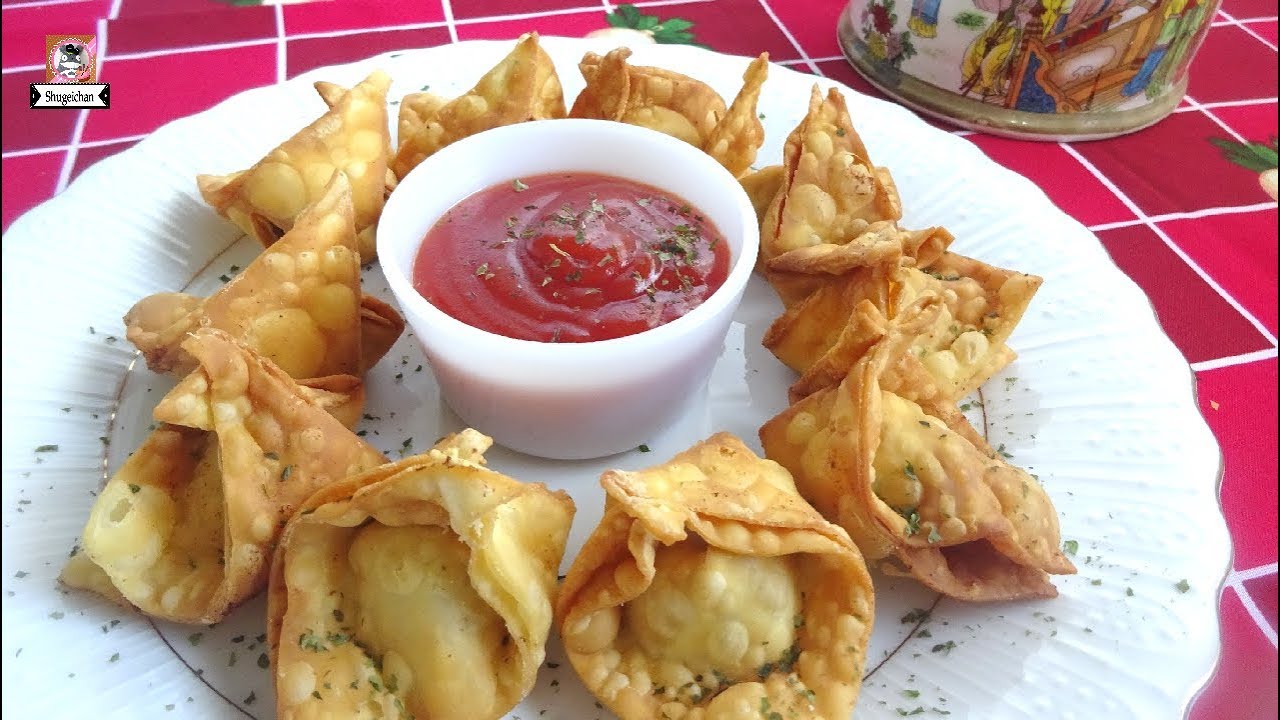 Wantan o wonton frito - YouTube