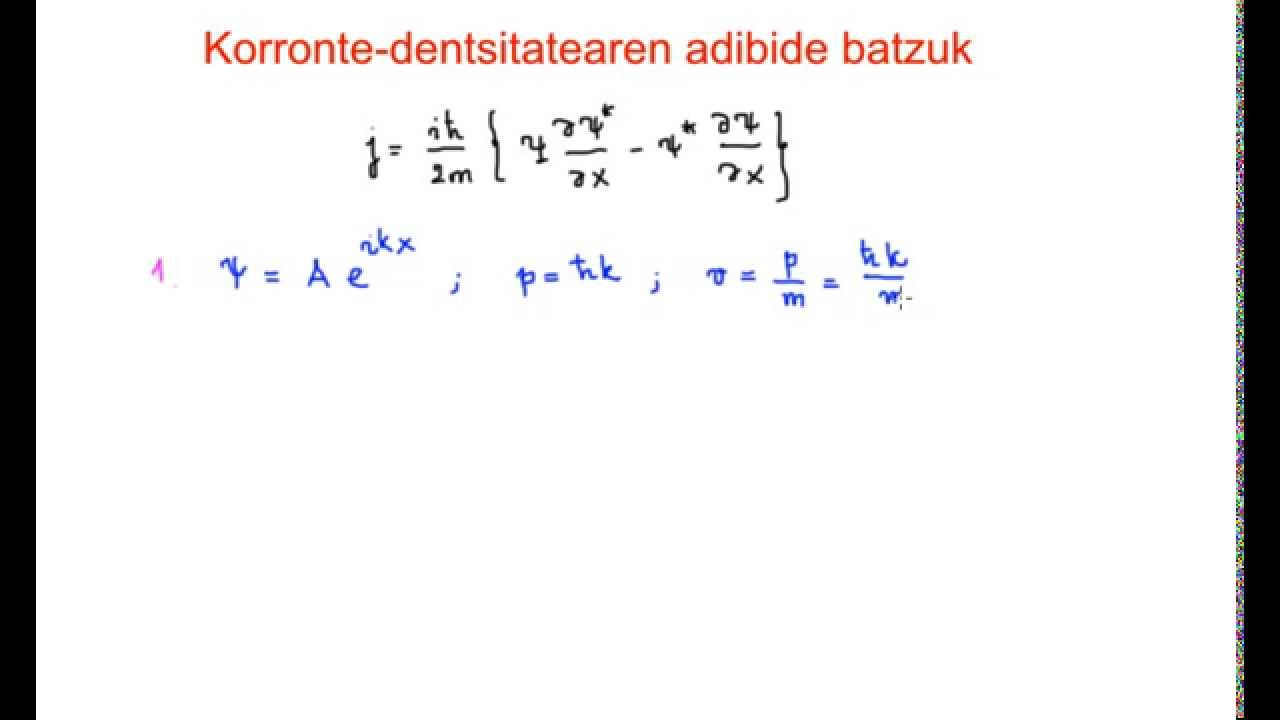 Korronte-dentsitatearen adibide batzuk