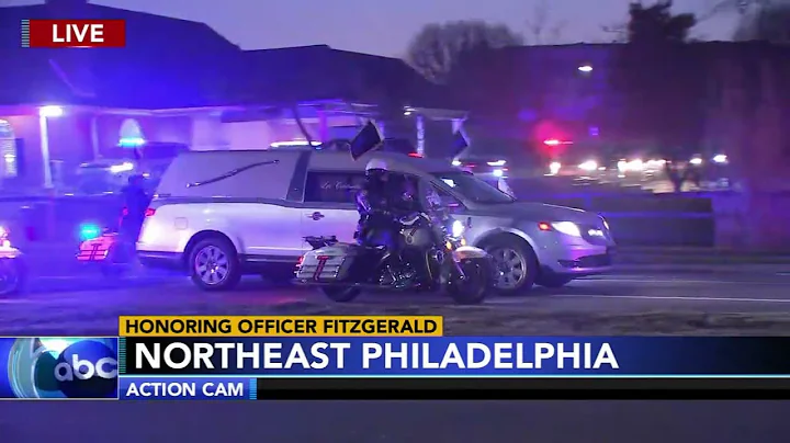 Funeral procession of fallen Temple University pol...