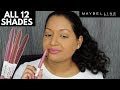 Maybelline SuperStay Ink Crayon Lipstick Swatches I  All 12 Shades
