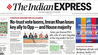 31st March, 2022. The Indian Express Newspaper Analysis presented by Priyanka Ma'am. screenshot 2