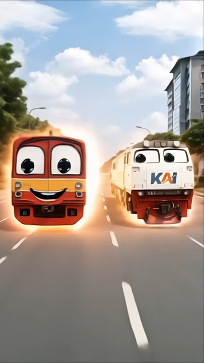 KERETA API LOKOMOTIF CC206 ADU KECEPATAN DENGAN KRL #keretaapi #train #lokomotif #railway
