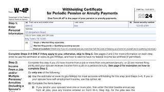 How to adjust your Form W-4P With Pension Income & Social Security benefits