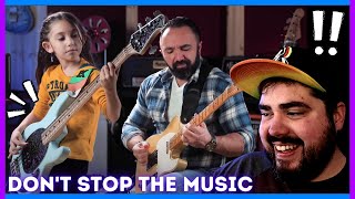 AMAZING 9yo BASSIST Ellen Alaverdyan + Father Duet! | 'Don't Stop the Music' | Musician Reaction