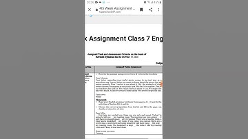 class 7 english assignment and solution. 4th week. 2021.