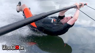 Barefoot Water Skiing Wipeout - WooGlobe Funnies || WooGlobe